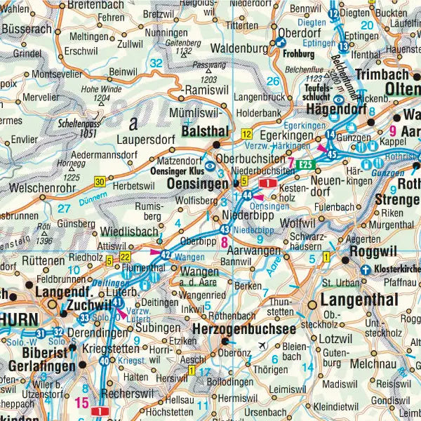 Carte routière plastifiée - Suisse | Borch Maps carte routière Borch Maps
