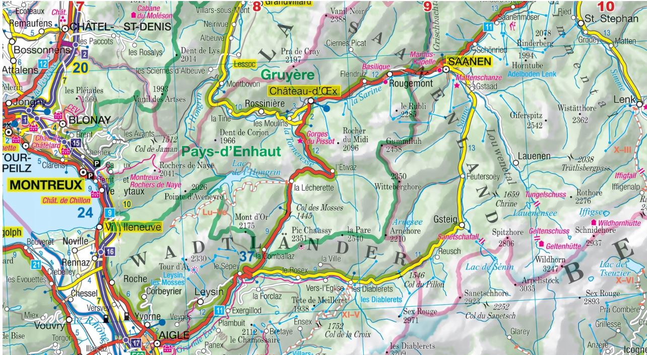 Carte routière plastifiée - Suisse | Express Map carte routière Express Map
