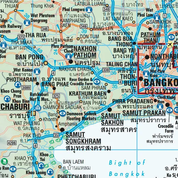 Carte routière plastifiée - Thailande | Borch Maps carte routière Borch Maps