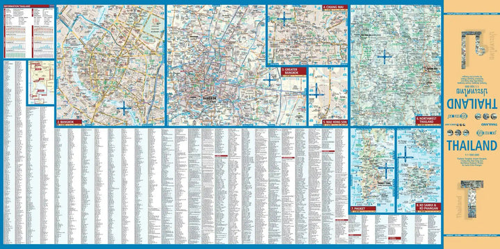 Carte routière plastifiée - Thailande | Borch Map carte pliée Borch Map 