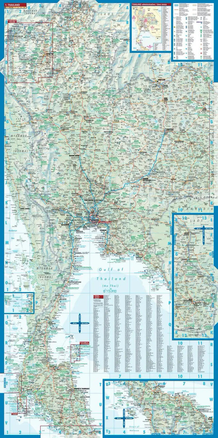 Carte routière plastifiée - Thailande | Borch Map carte pliée Borch Map 