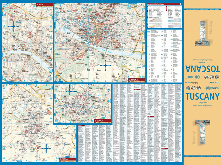 Carte routière plastifiée - Toscane | Borch Map carte pliée Borch Map 