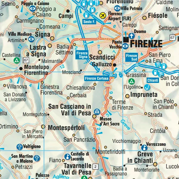 Carte routière plastifiée - Toscane | Borch Maps carte routière Borch Maps