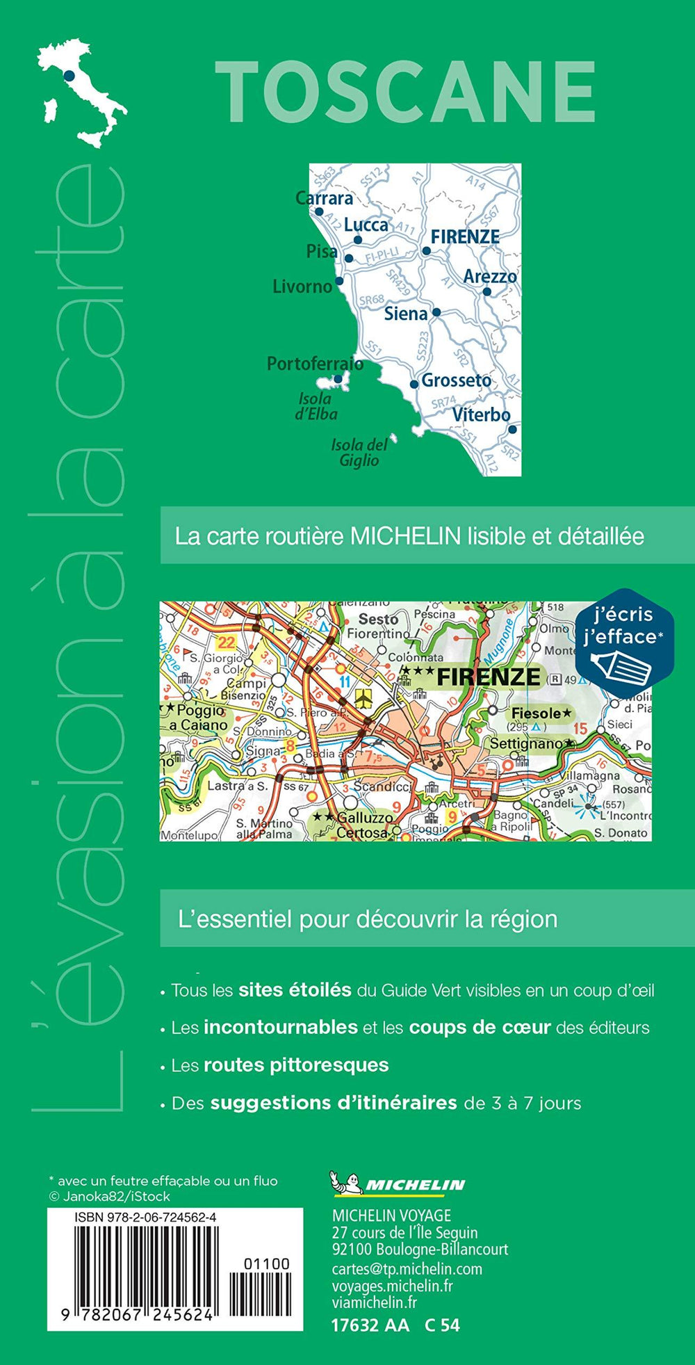 Carte routière plastifiée - Toscane | Michelin carte pliée Michelin 