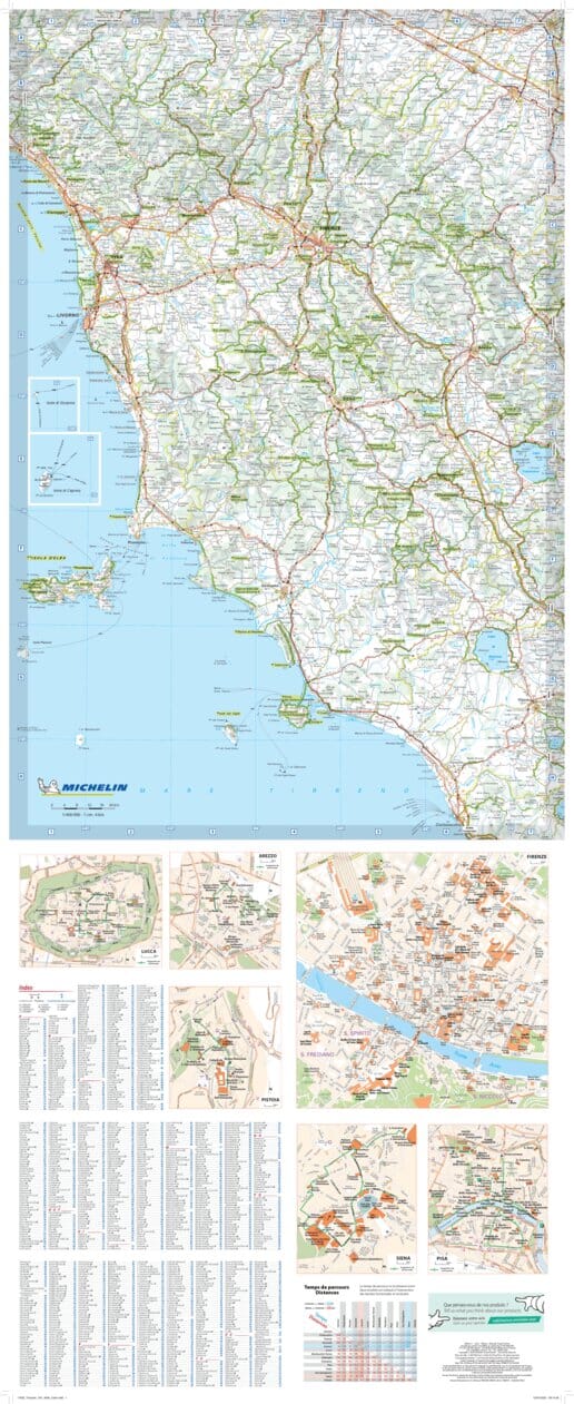 Carte routière plastifiée - Toscane | Michelin carte routière Michelin
