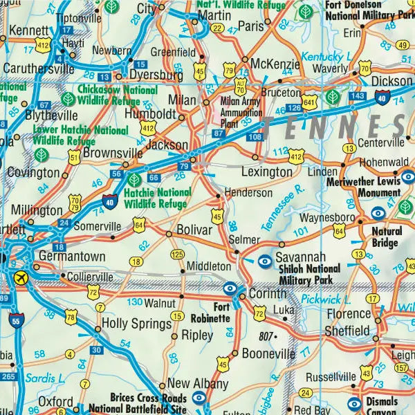 Carte routière plastifiée - USA Sud-Est | Borch Maps carte routière Borch Maps