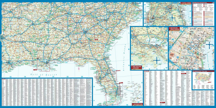 Carte routière plastifiée - USA Sud-Est | Borch Map carte pliée Borch Map 