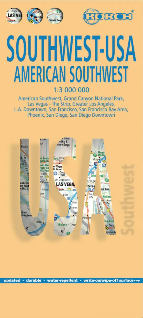 Carte routière plastifiée - USA Sud-Ouest | Borch Map carte pliée Borch Map 