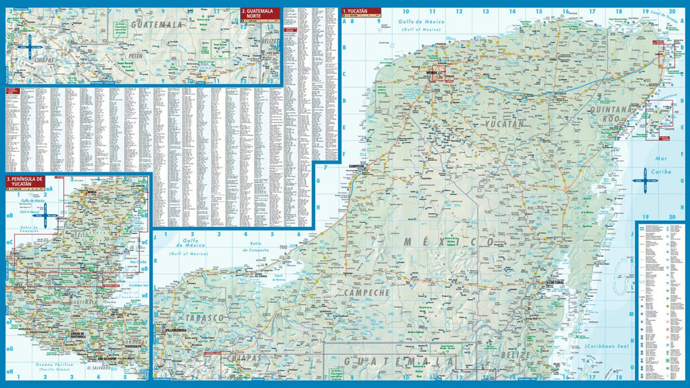 Carte routière plastifiée - Yucatan | Borch Map carte pliée Borch Map 