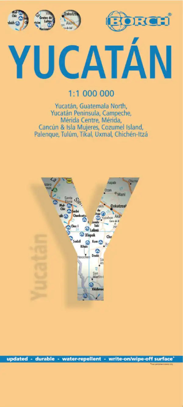 Carte routière plastifiée - Yucatan | Borch Map carte pliée Borch Map 