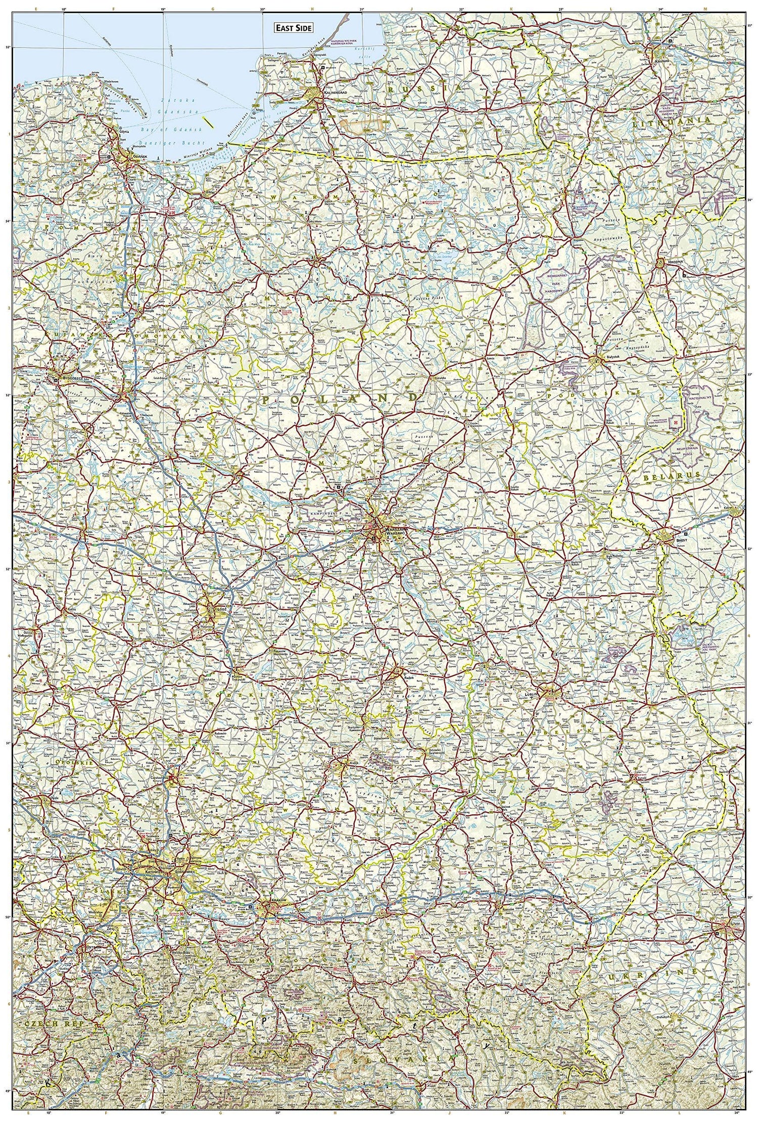 Carte routière - Pologne | National Geographic carte routière National Geographic