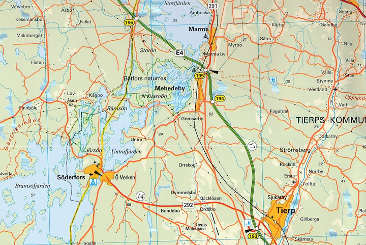 Carte routière - Province de Stockholm (Suède) | Norstedts carte pliée Norstedts 