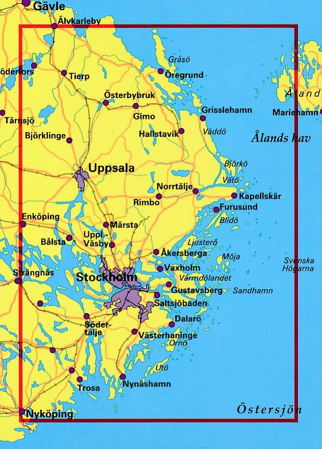 Carte routière - Province de Stockholm (Suède) | Norstedts carte routière Norstedts