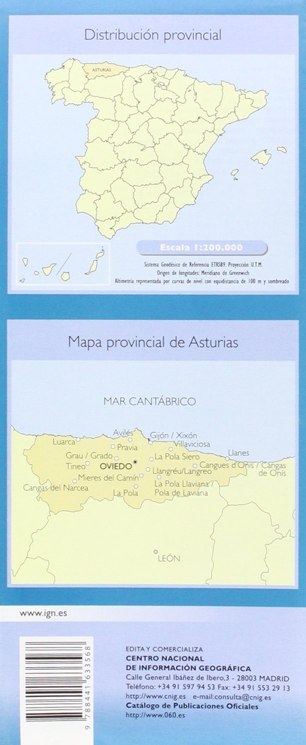 Carte routière provinciale n° 05 - Asturies (Espagne) | CNIG carte routière CNIG