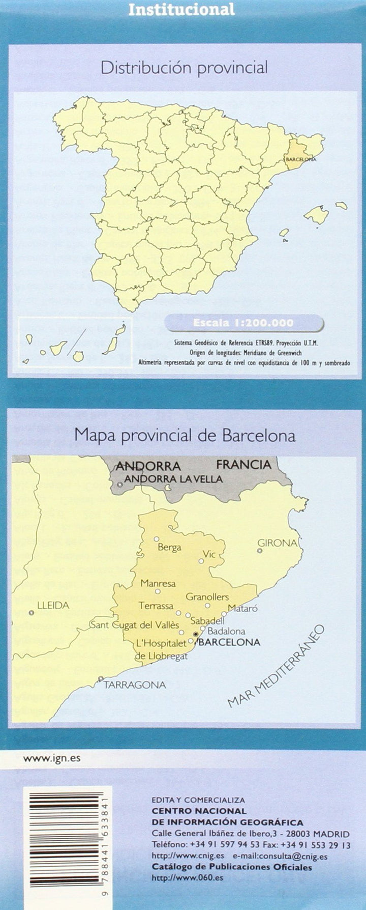 Carte routière provinciale - Barcelone (Catalogne), n° 09 | CNIG carte pliée CNIG 