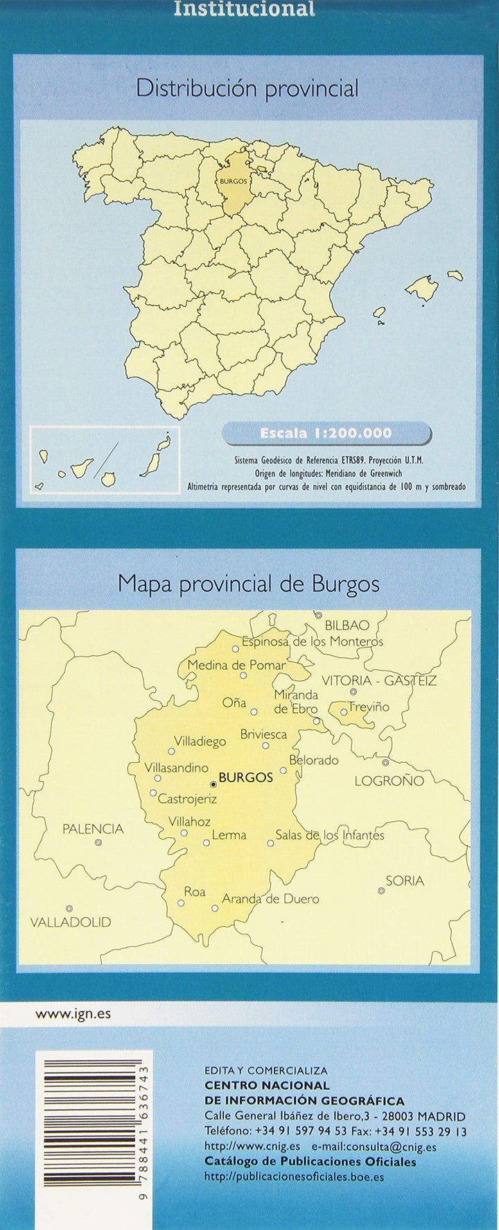 Carte routière provinciale - Burgos (Castille-et-Leon, Espagne), n° 10 | CNIG carte pliée CNIG 