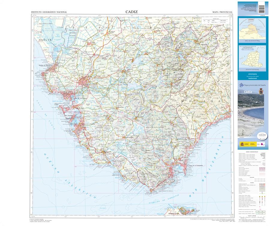 Carte routière provinciale - Cadiz (Andalousie), n° 12 | CNIG carte pliée CNIG 