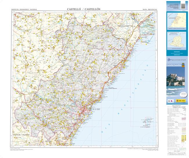 Carte routière provinciale n° 14 - Castellon (Communauté Valencienne, Espagne) | CNIG carte routière CNIG Default Title