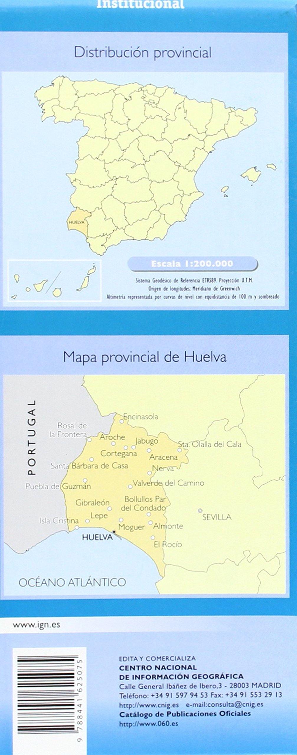Carte routière provinciale n° 21 - Huelva (Andalousie) | CNIG carte routière CNIG