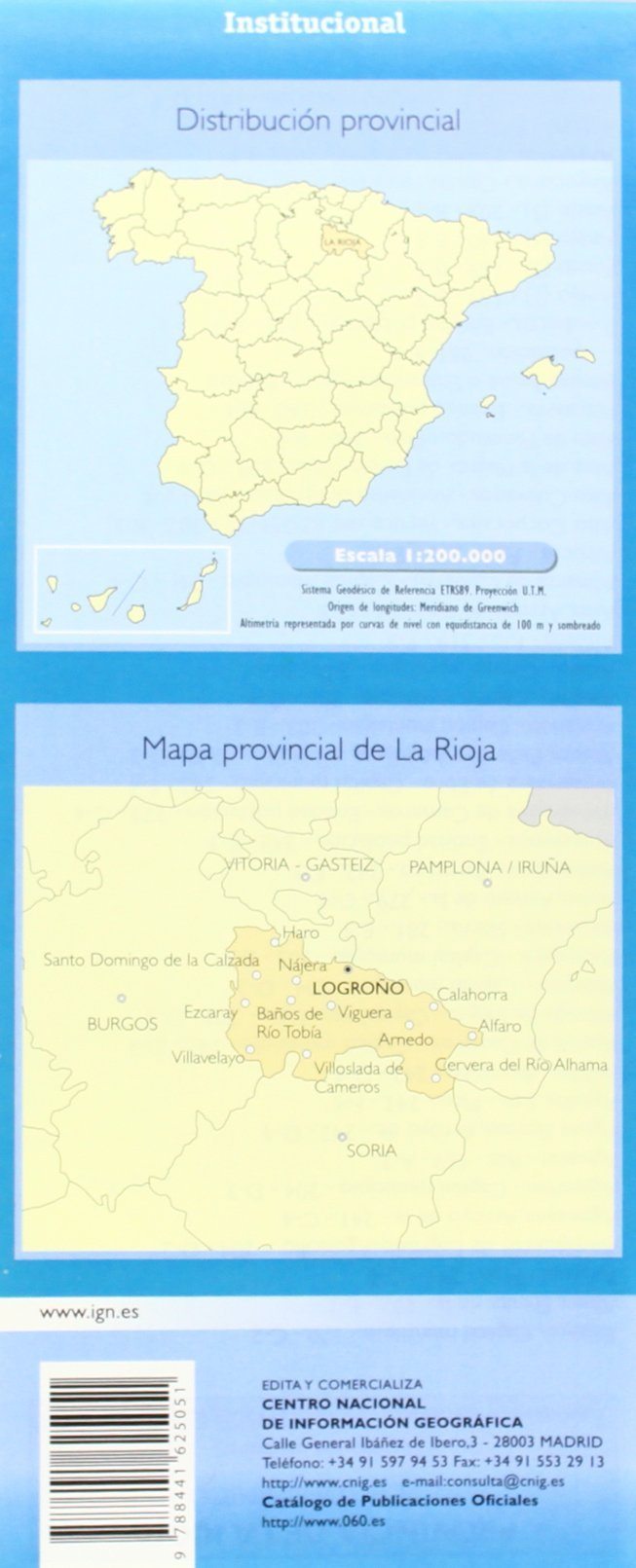 Carte routière provinciale n° 25 - La Rioja (Espagne) | CNIG carte routière CNIG