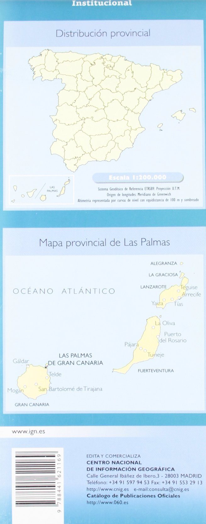 Carte routière provinciale n° 26 - Las Palmas (Espagne) | CNIG carte routière CNIG