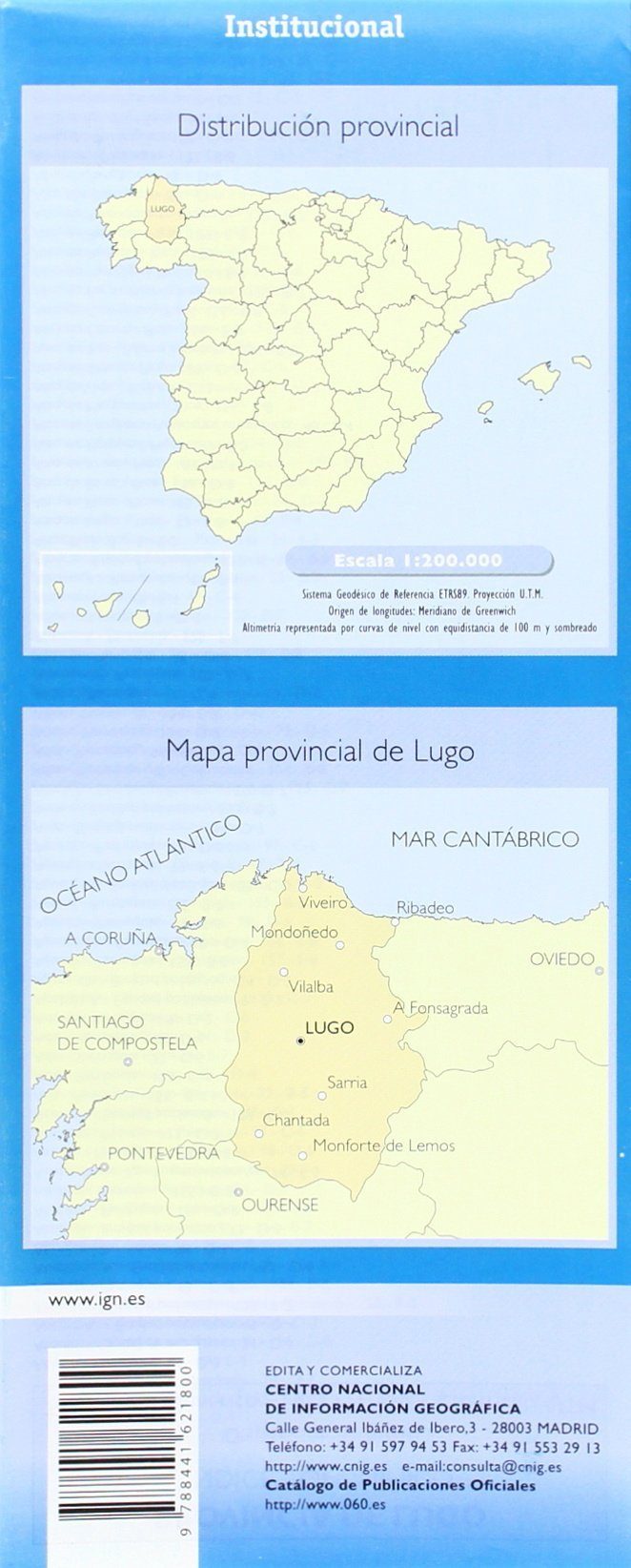 Carte routière provinciale n° 29 - Lugo (Galice, Espagne) | CNIG carte routière CNIG