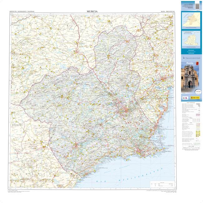 Carte routière provinciale n° 32 - Murcie (Espagne) | CNIG carte routière CNIG
