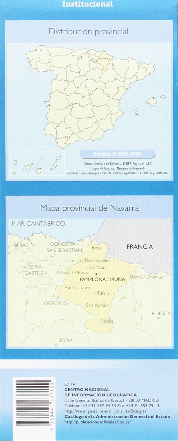 Carte routière provinciale n° 33 - Navarre (Espagne) | CNIG carte routière CNIG