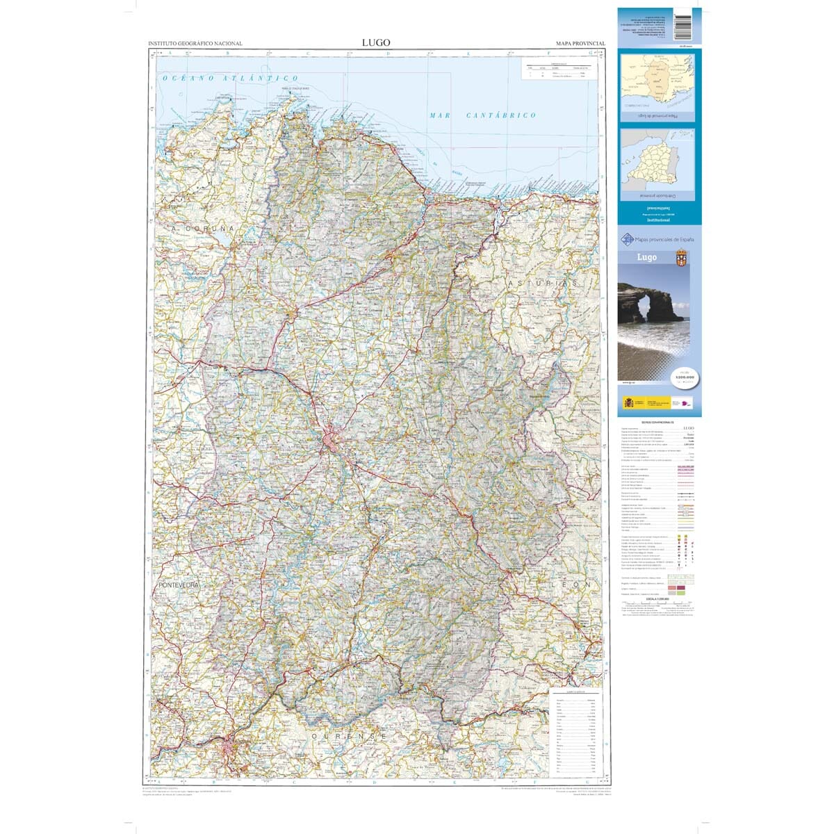 Carte routière provinciale n° 29 - Lugo (Galice, Espagne) | CNIG carte routière CNIG