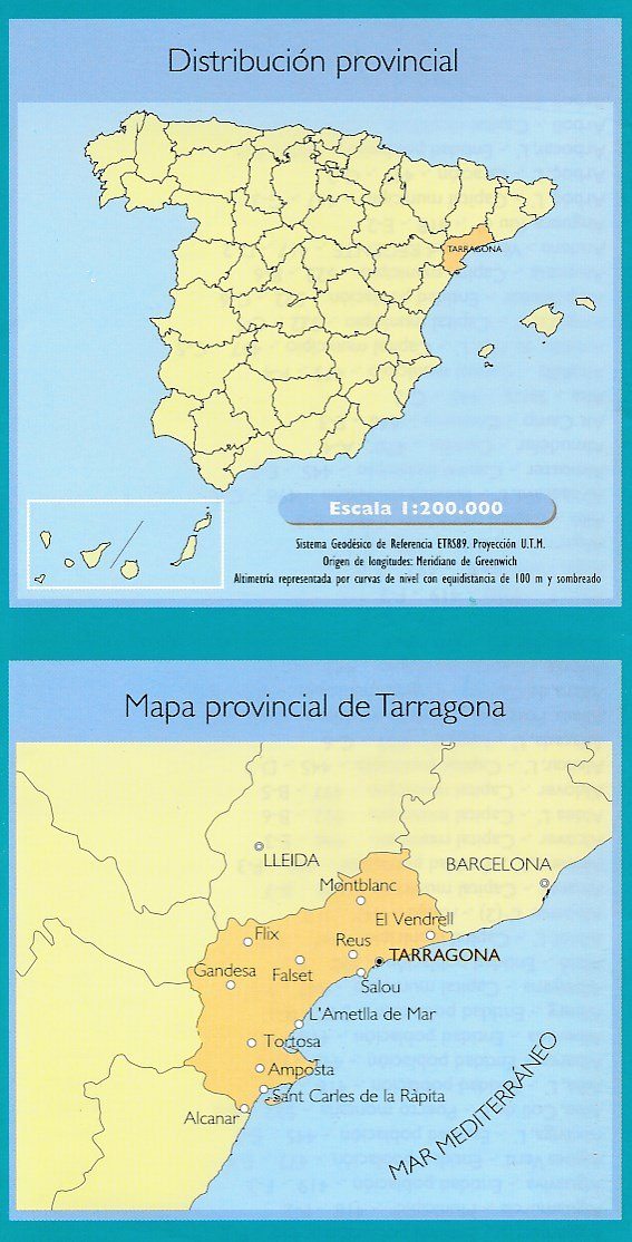 Carte routière provinciale n° 42 - Tarragone (Catalogne) | CNIG carte routière CNIG