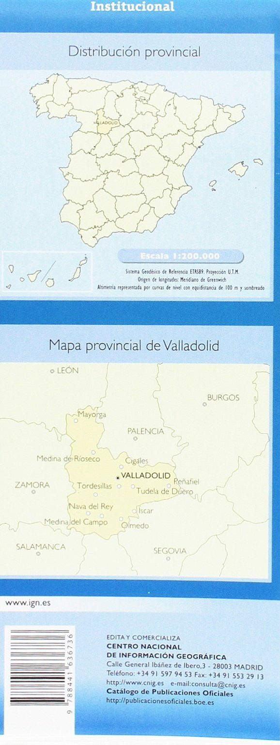 Carte routière provinciale n° 46 - Valladolid (Castille-et-Leon, Espagne) | CNIG carte routière CNIG