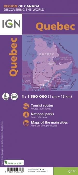 Carte routière - Québec | IGN carte pliée IGN 