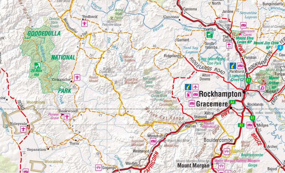 Carte routière - Queensland Central (Australie) | Hema Maps carte pliée Hema Maps 