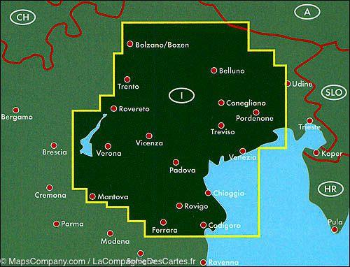 Carte routière - Région de Venise & Padoue (Italie) | Freytag & Berndt carte routière Freytag & Berndt