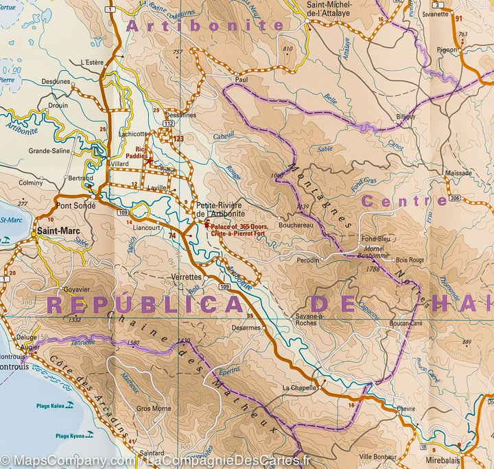 Carte de la République Dominicaine &amp; Haiti | Reise Know How - La Compagnie des Cartes