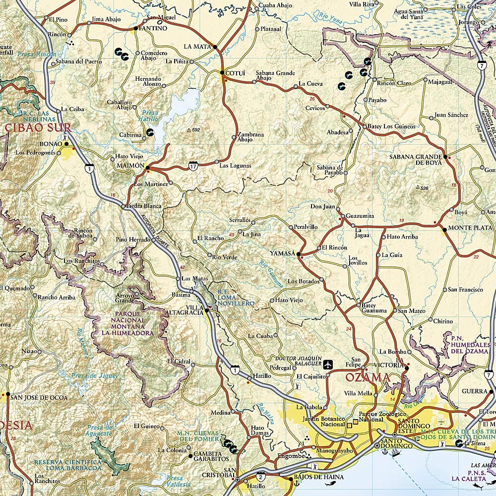 Carte routière - République Dominicaine | National Geographic carte routière National Geographic