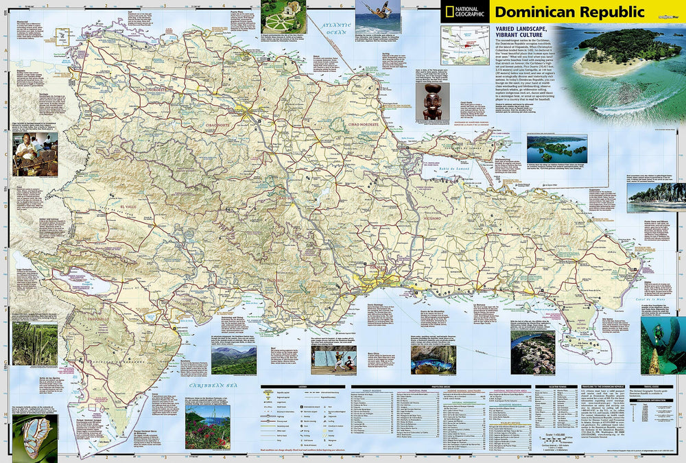 Carte routière - République Dominicaine | National Geographic carte pliée National Geographic 