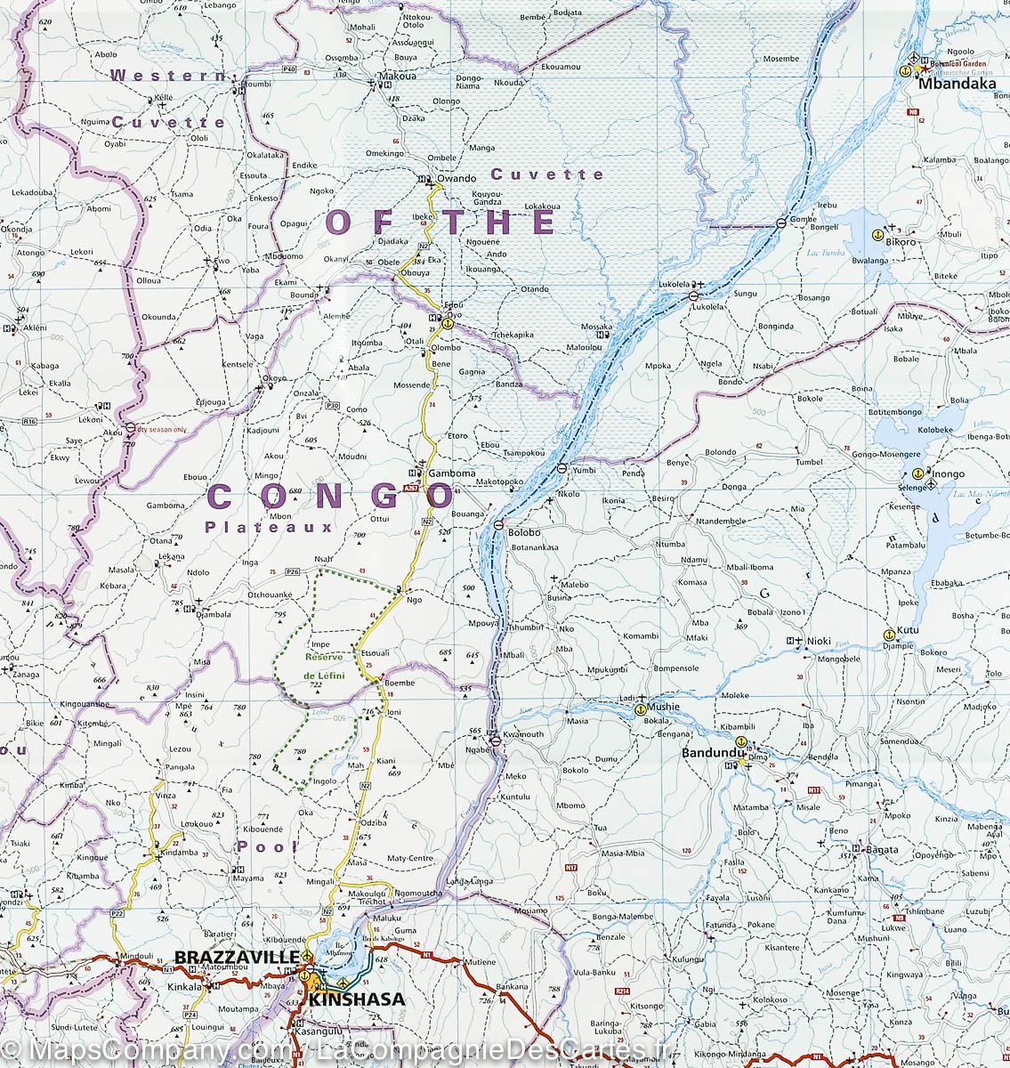 Carte routière - République du Congo & République Démocratique du Congo | Reise Know How carte routière Reise Know-How