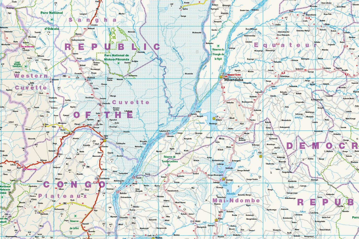 Carte routière - République du Congo & République Démocratique du Congo | Reise Know How carte routière Reise Know-How