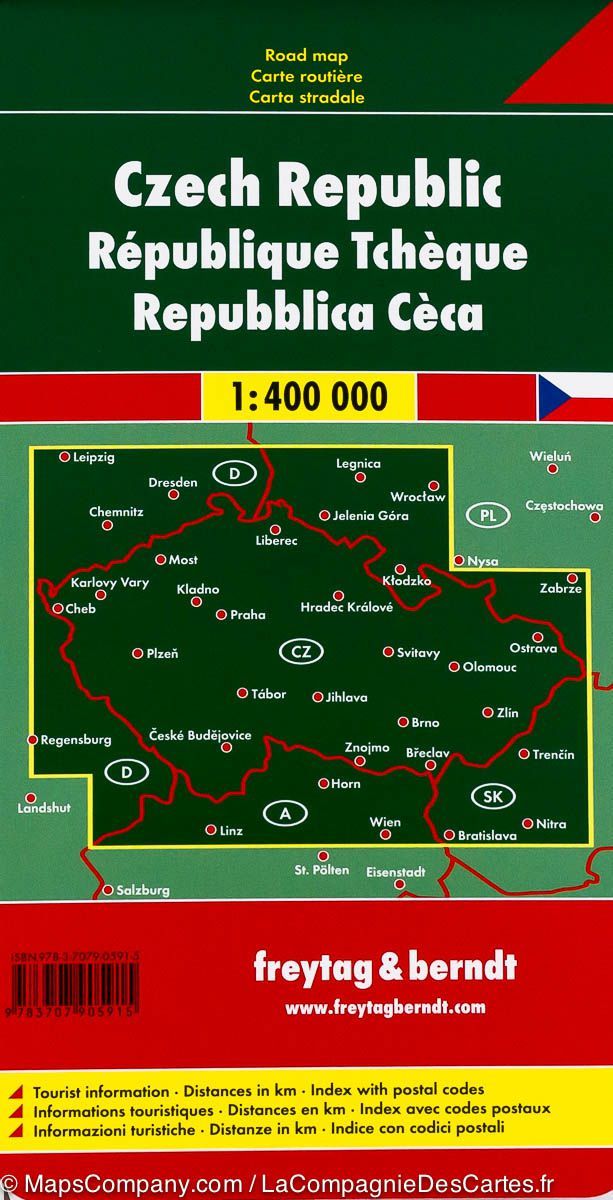 Carte routière - République Tchèque au 1/400,000 | Freytag & Berndt carte routière Freytag & Berndt