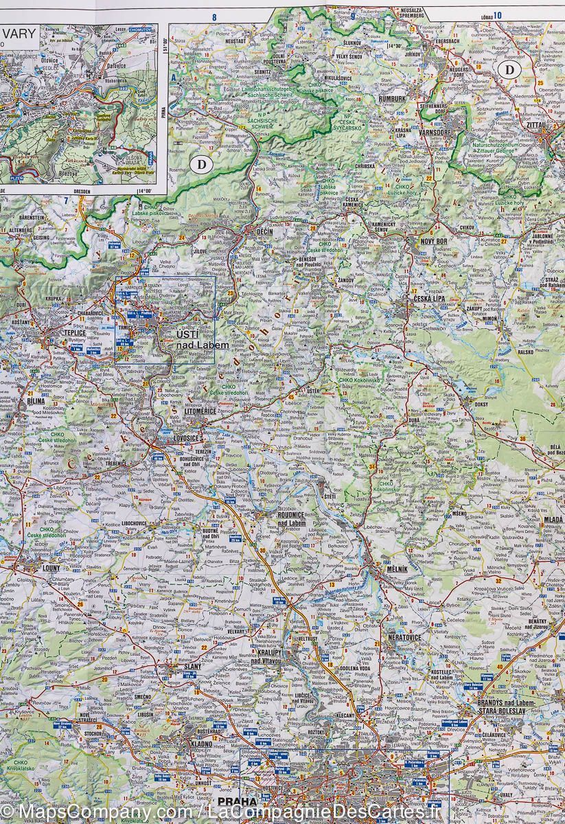 Carte routière - République Tchèque au 1/250 000 | Freytag & Berndt carte routière Freytag & Berndt