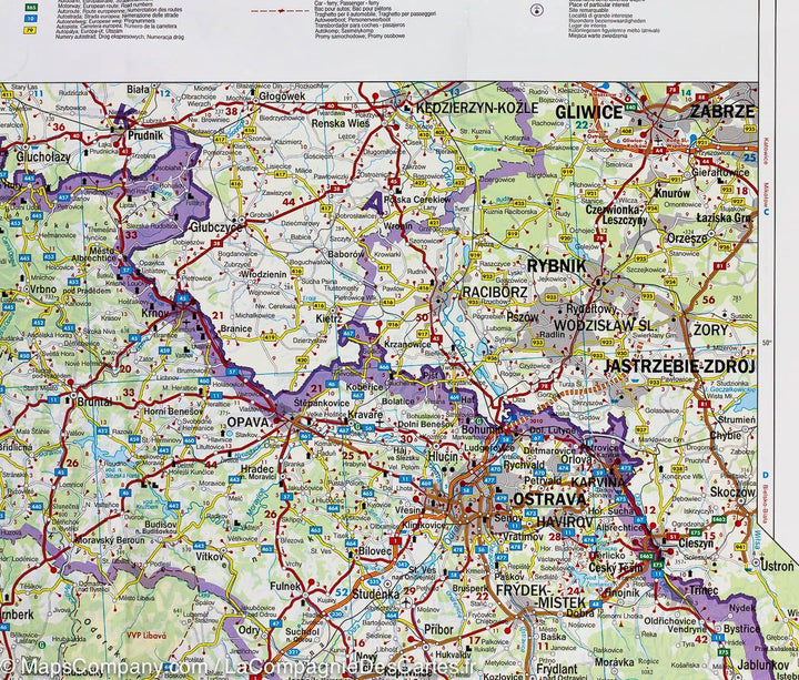 Carte routière de la République Tchèque et de la Slovaquie | Freytag &#038; Berndt - La Compagnie des Cartes
