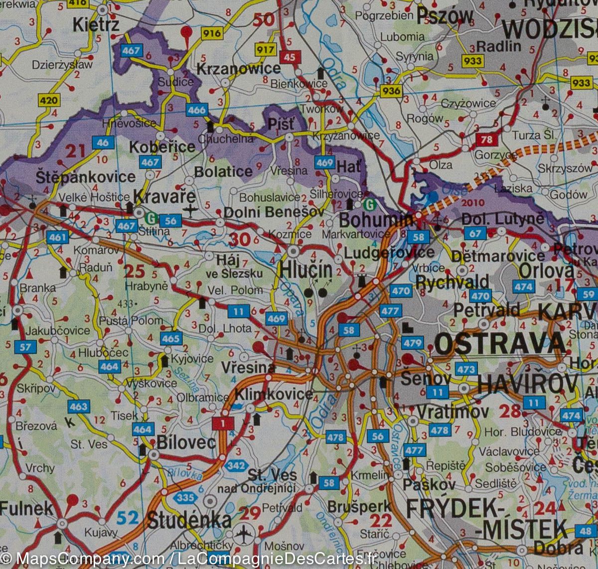 Carte routière - République Tchèque & Slovaquie | Freytag & Berndt carte routière Freytag & Berndt