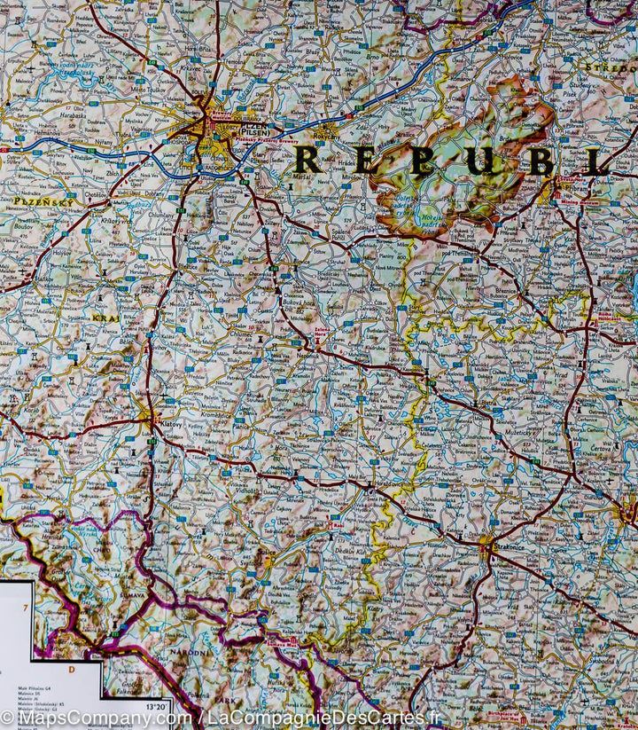 Carte routière de la République Tchèque | National Geographic - La Compagnie des Cartes