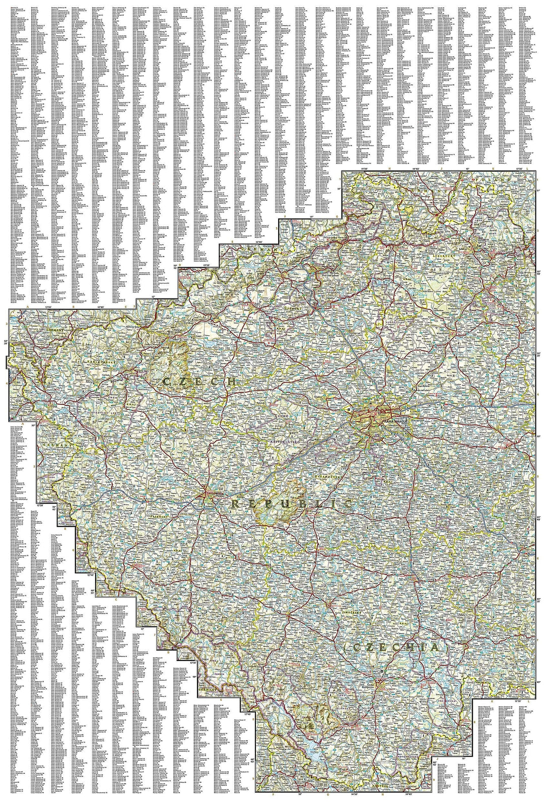 Carte routière - République Tchèque | National Geographic carte pliée National Geographic 