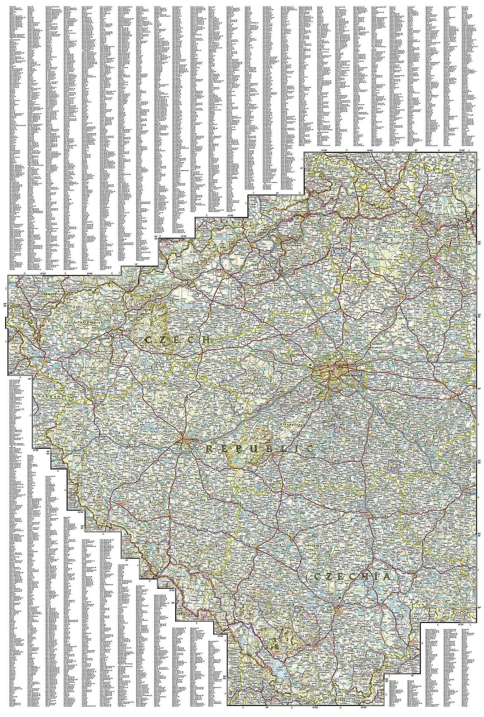 Carte routière - République Tchèque | National Geographic carte routière National Geographic
