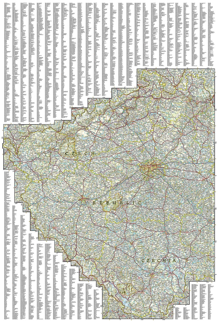 Carte routière - République Tchèque | National Geographic carte pliée National Geographic 