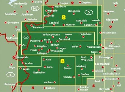 Carte routière - Rhénanie du nord et de Westphalie (Allemagne) | Freytag & Berndt carte pliée Freytag & Berndt 