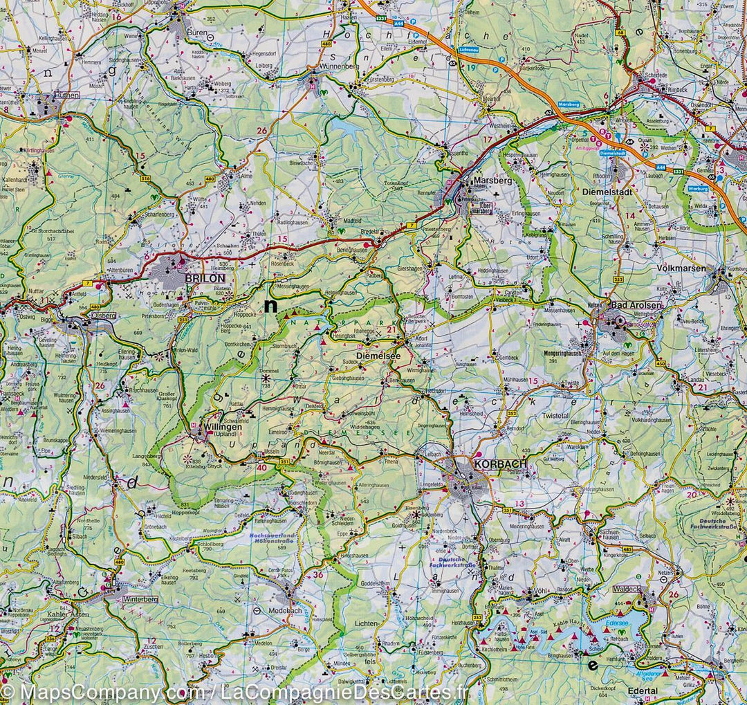 Carte routière - Rhénanie du nord et de Westphalie (Allemagne) | Freytag & Berndt carte pliée Freytag & Berndt 