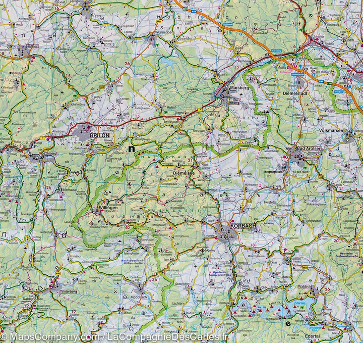 Carte routière - Rhénanie du nord et de Westphalie (Allemagne) | Freytag & Berndt carte pliée Freytag & Berndt 